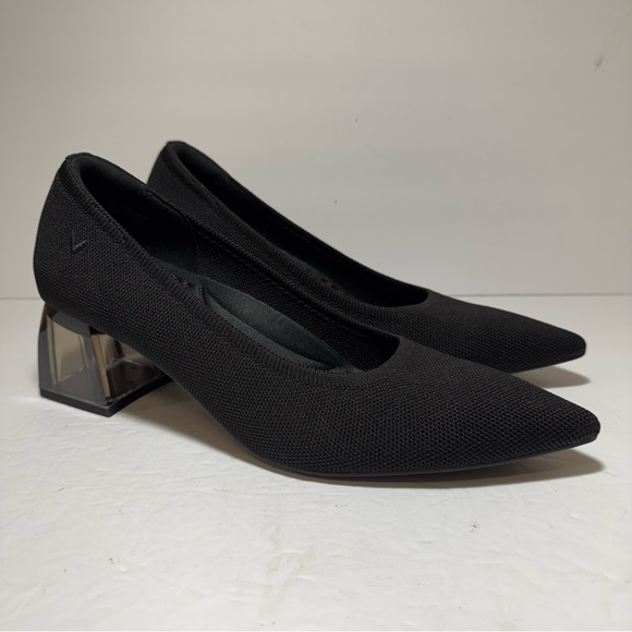 Vivaia Pointed-Toe Block Heel (Aria Block Heels) Black pumps Size 41.5 US 10 - Picture 2 of 16